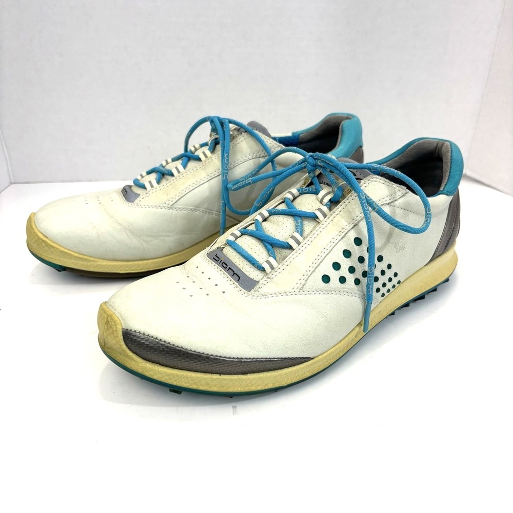 Vintage ECCO Biom Yak Leather Spikeless Golf Shoes Womens 8.5 39 Sneakers Retro